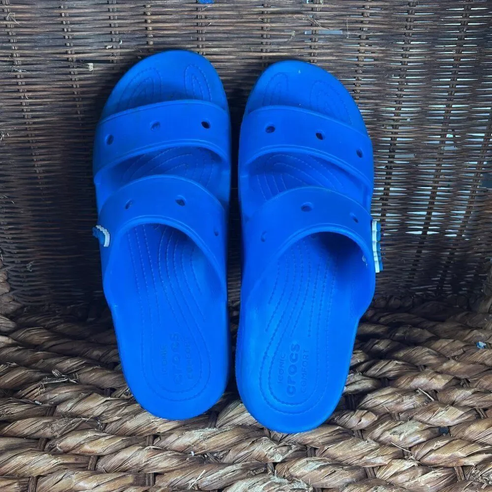 Crocs Men's Blue Slip On‎ 2 Strap Classic Sandals Size 13